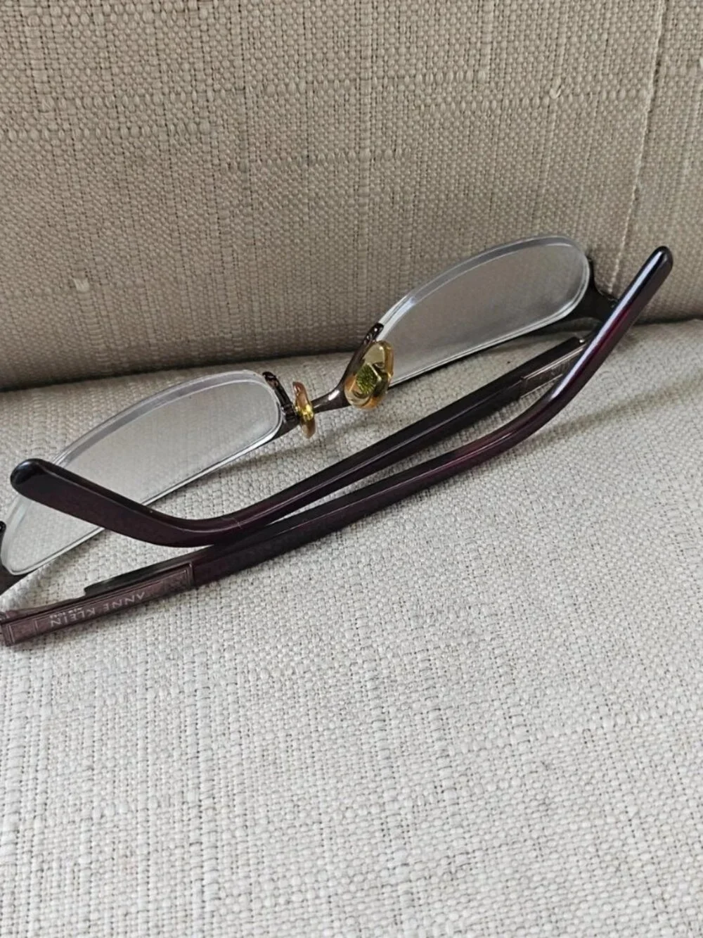 Vintage Anne Klein Women Glasses Frame Half Rim Glasses eyewear Bronze AKNY9096